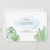 かわいいナマケモノ男女兼用の赤ちゃんシャワー(郵便) 招待状 (裏面)