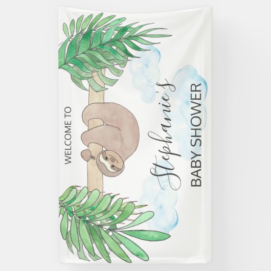 かわいいナマケモノ男女兼用の赤ちゃん 横断幕 (縦)