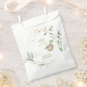 かわいいナマケモノ緑の金ゴールドベビーシャワー フェイバーバッグ (クリップ留めされた状態)