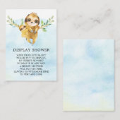 かわいいナマケモノ赤ちゃんシャワーギフトディスプレイ エンクロージャーカード (正面/裏面)