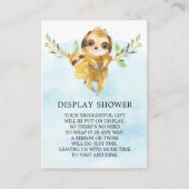 かわいいナマケモノ赤ちゃんシャワーギフトディスプレイ エンクロージャーカード (正面)