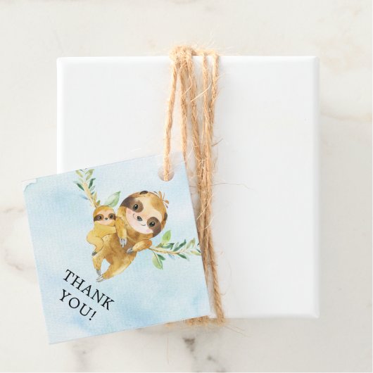 かわいいナマケモノ赤ちゃんシャワー好意ギフトラベル フェイバータグ (インサイチュ)