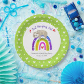 かわいいナマケモノ赤ちゃんシャワー甘いボホレインボーモダン ペーパープレート (パーティー)