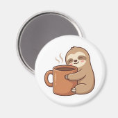 かわいいナマケモノ コーヒー ステッカー マグネット (正面/裏面)