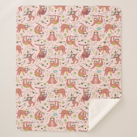 かわいいナマケモノ シェルパブランケット (正面)