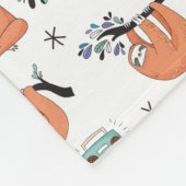 かわいいナマケモノ フリースブランケット (角)