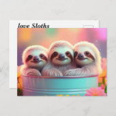 かわいいナマケモノ ポストカード (正面/裏面)