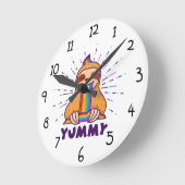 かわいいナマケモノ ラウンド壁時計 (傾斜)
