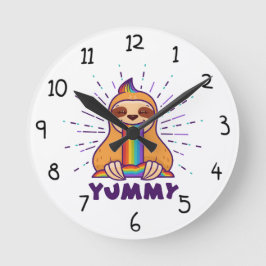 かわいいナマケモノ ラウンド壁時計