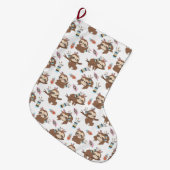 かわいいナマケモノ ラージクリスマスストッキング (正面 (吊り時))