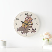 かわいいナマケモノ ラージ壁時計 (ホーム)