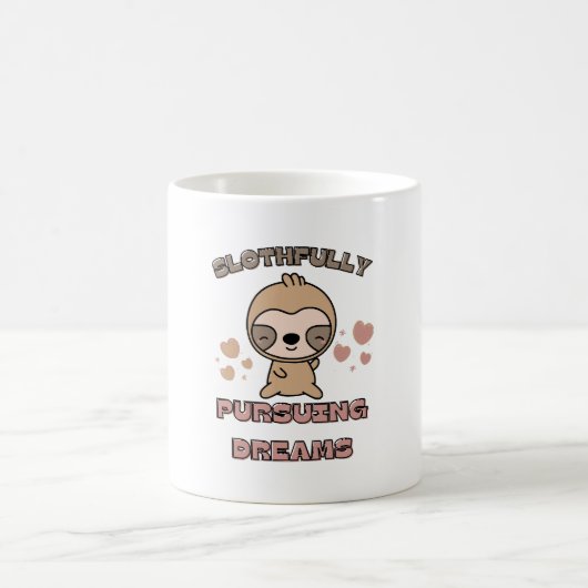かわいいナマケモノ 動物のパロディ コーヒーマグカップ (中央)