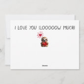 かわいいナマケモノ 「大好きだよ、とろ~くて」 バレンタイン シーズンカード (裏面)