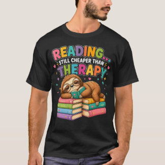 かわいいナマケモノ 読書 癒し 面白い 本好き Tシャツ