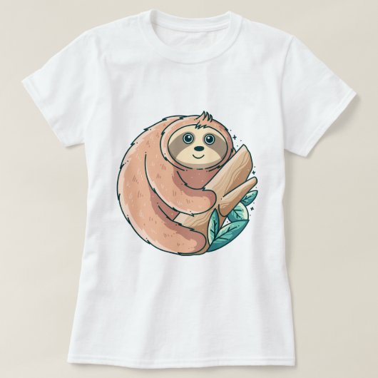 かわいいナマケモノTシャツ Tシャツ (デザイン正面)