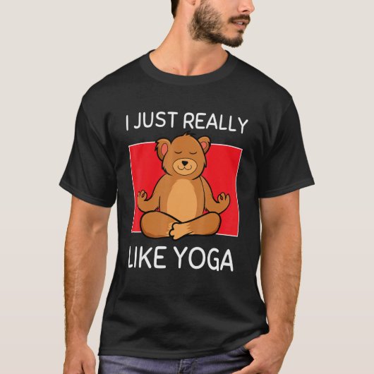 かわいいナマステベア ヨガ ピラティス大好き Tシャツ (正面)