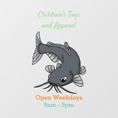 かわいいナマズの漫画イラストレーション ウィンドウサイン (シート)