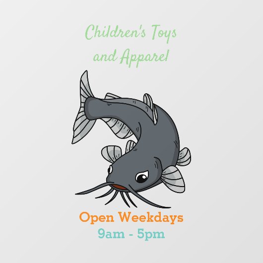 かわいいナマズの漫画イラストレーション ウィンドウサイン (シート)