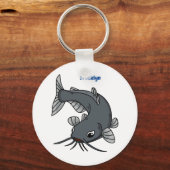 かわいいナマズの漫画イラストレーション キーホルダー (正面)