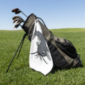 かわいいナマズの漫画イラストレーション ゴルフタオル (グリーン)