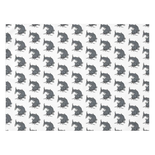 かわいいナマズの漫画イラストレーション テーブルクロス (正面(横))