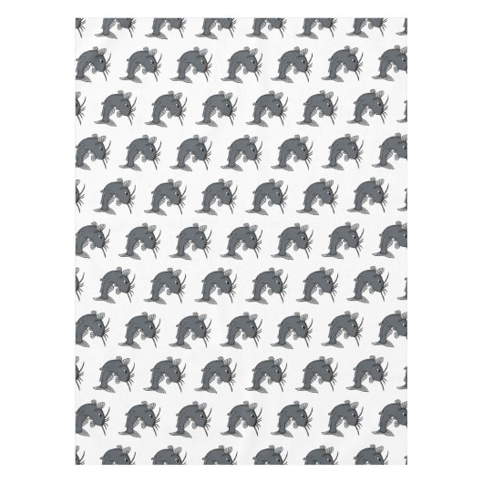 かわいいナマズの漫画イラストレーション テーブルクロス (正面)