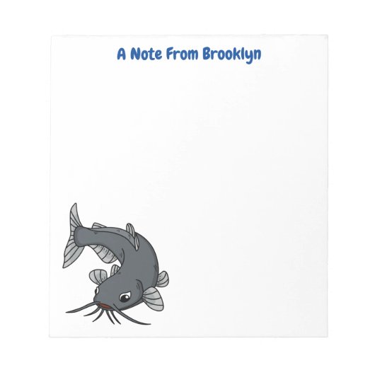 かわいいナマズの漫画イラストレーション ノートパッド (正面)