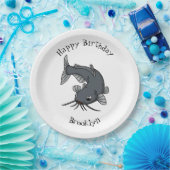 かわいいナマズの漫画イラストレーション ペーパープレート (パーティー)