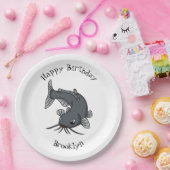 かわいいナマズの漫画イラストレーション ペーパープレート (パーティー)