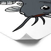 かわいいナマズの漫画イラストレーション ポスター (角)