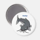 かわいいナマズの漫画イラストレーション マグネット (正面/裏面)