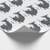 かわいいナマズの漫画イラストレーション ラッピングペーパー (角)