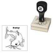 かわいいナマズの漫画イラストレーション ラバースタンプ (押印)
