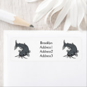 かわいいナマズの漫画イラストレーション ラベル (インサイチュ)