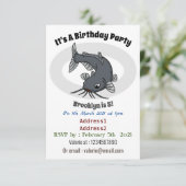 かわいいナマズの漫画イラストレーション 招待状 (スタンド正面)