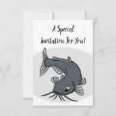 かわいいナマズの漫画イラストレーション 招待状 (裏面)