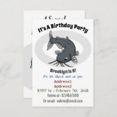 かわいいナマズの漫画イラストレーション 招待状 (正面/裏面)