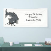 かわいいナマズの漫画イラストレーション 横断幕 (トレードショー)