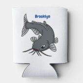 かわいいナマズの漫画イラストレーション 缶クーラー (裏面)