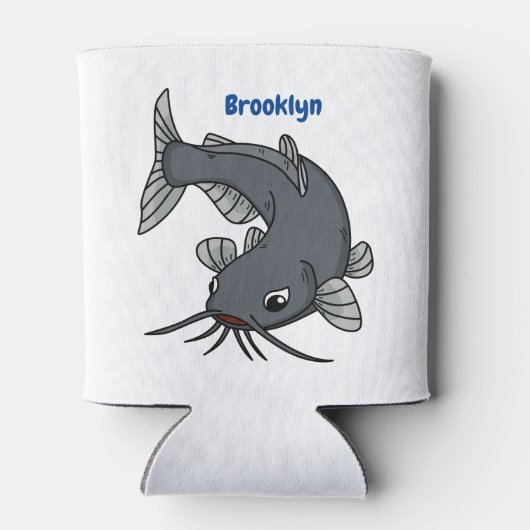 かわいいナマズの漫画イラストレーション 缶クーラー (裏面)