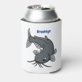 かわいいナマズの漫画イラストレーション 缶クーラー (缶裏面)