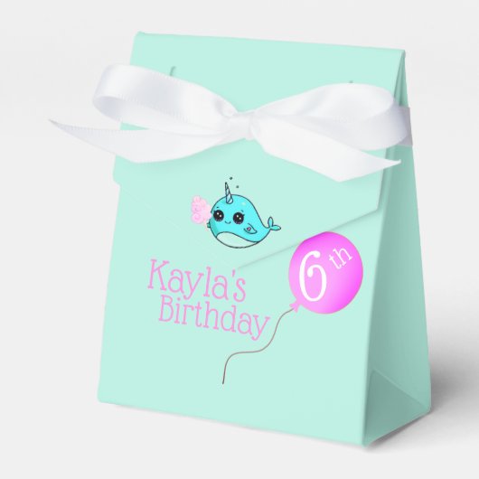 かわいいナラル風船の誕生日パーティパーソナライズされたー フェイバーボックス (正面サイド)