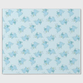 かわいいナルファールベイビーシャワーかわいいブルーボーイ ラッピングペーパー (フラット)