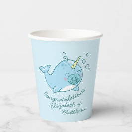 かわいいナルファールベイビーシャワーかわいいブルーボーイ 紙コップ
