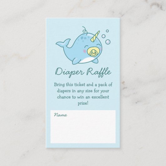 かわいいナルファールベビーシャワーかわいいおむつラッフル エンクロージャーカード (正面)