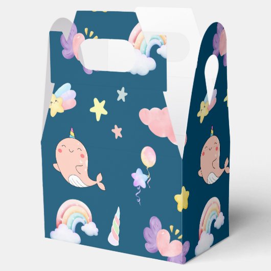 かわいいナルホールフィッシュユニコーンレインボーシー誕生日 フェイバーボックス (オープン)