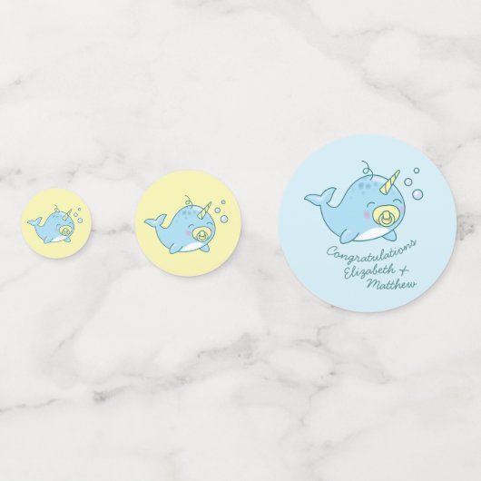 かわいいナローベイビーシャワーかわいい コンフェッティ (正面)