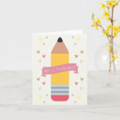 かわいいナンバーワン先生鉛筆カード カード (黄色い花)