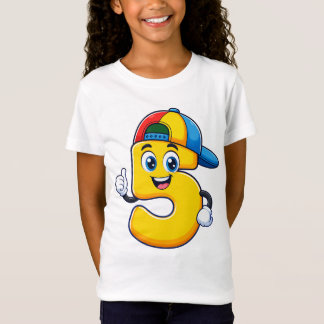 かわいいナンバー5キッズTシャツ – 面白いキャラクタースタイルのグラフィック Tシャツ