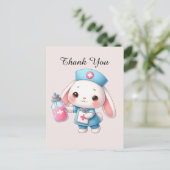 かわいいナースありがとうウサギ ポストカード (スタンド正面)